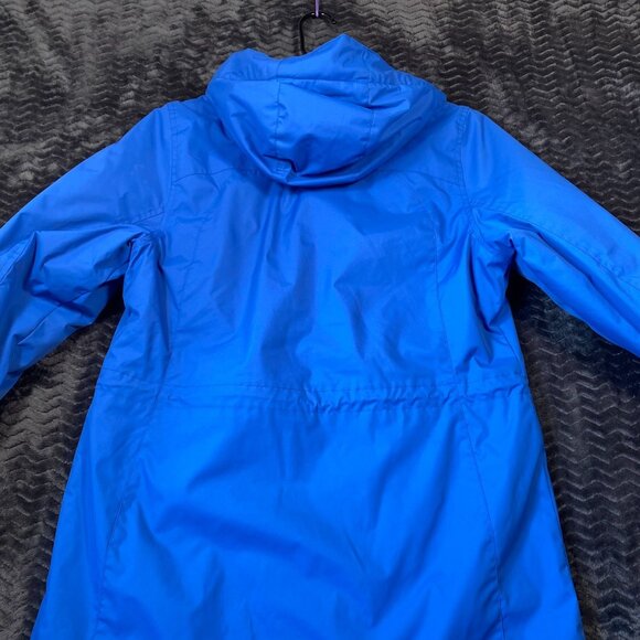 L.L. Bean Blue Hooded Raincoat Jacket Fleece Lined Womens size Medium - Picture 12 of 12